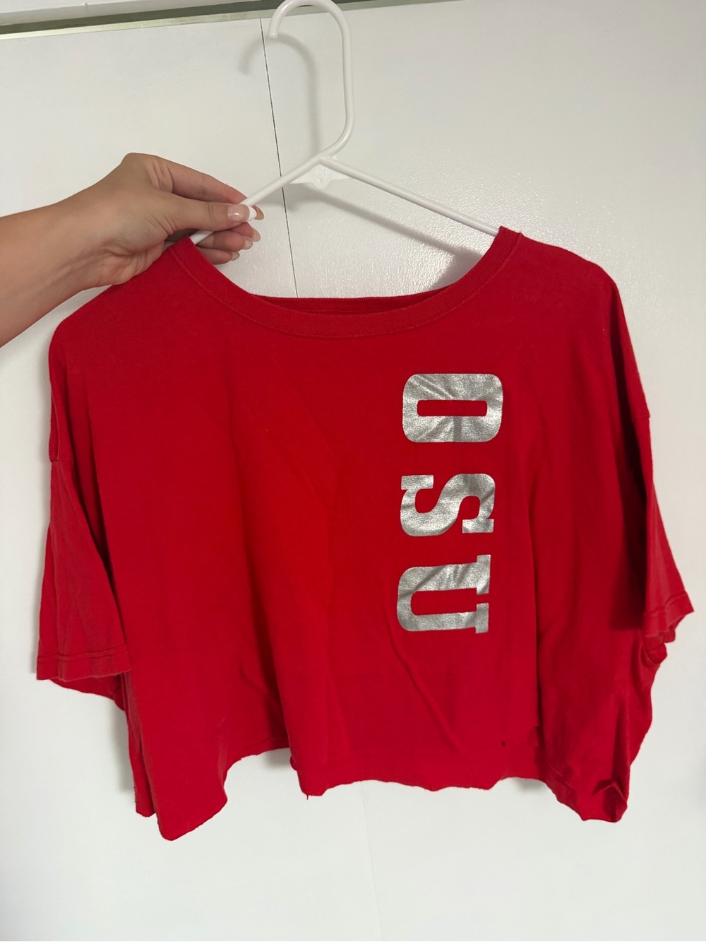 Red OSU Graphic Crop Tee - Women's Casual Top